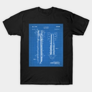 Army Aerial Missile Patent - Military Veteran Army Fan Art - Blueprint T-Shirt